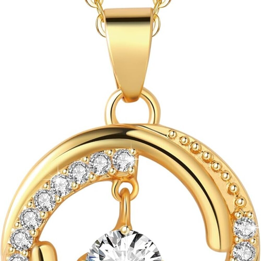 Gold Necklace Women 18K Gold Plated Adjustable Pendant Jewelry Gift